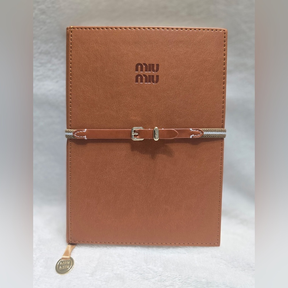 Miu Miu Brown Leather Notebook Journal
